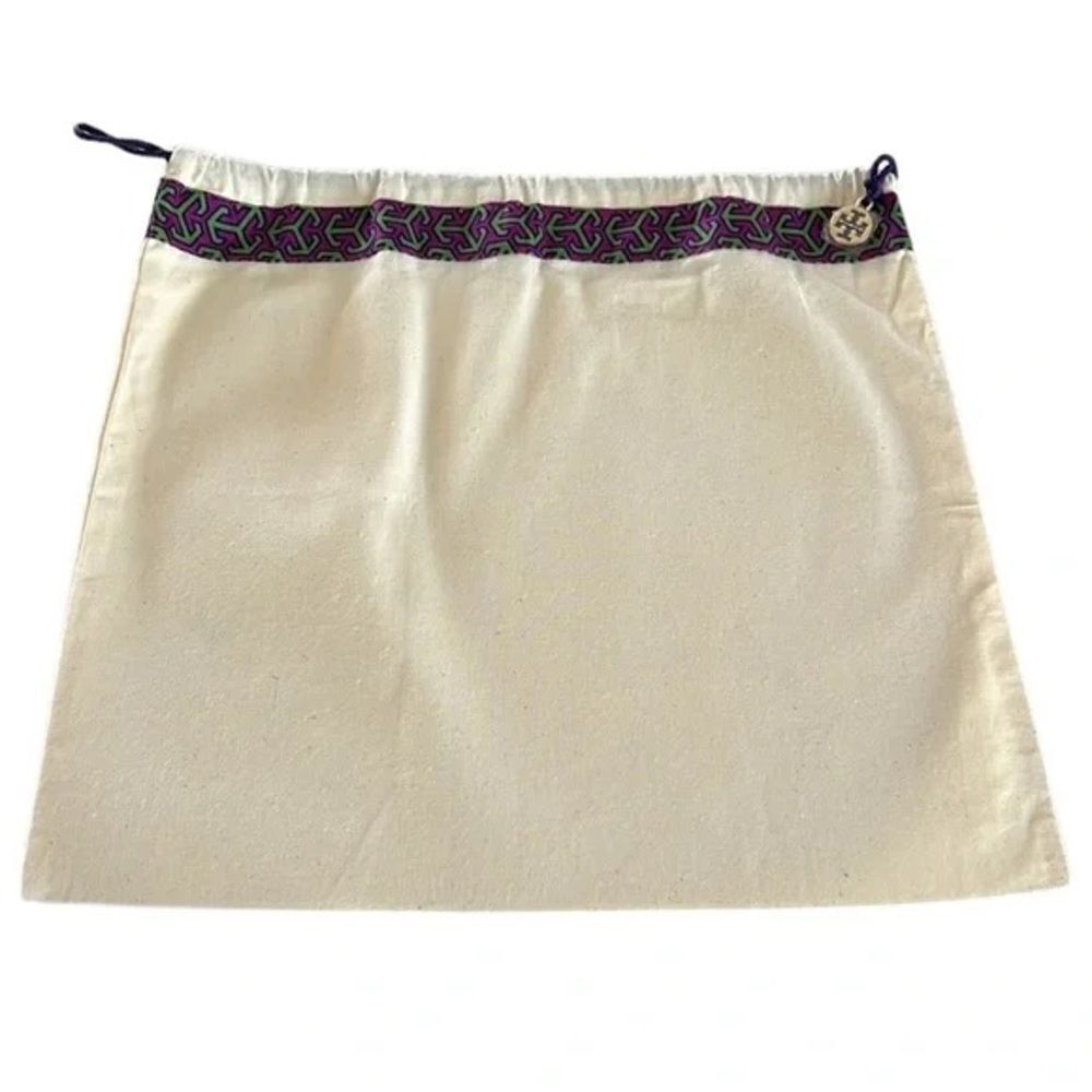 Tory Burch Cream Dustbag with Purple Trim